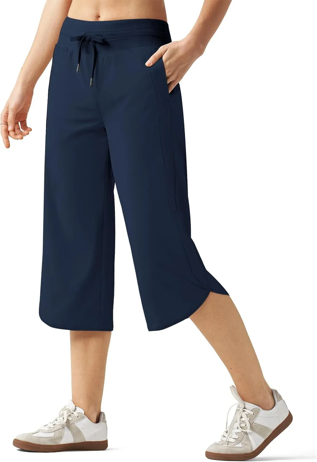 Willit Women's Capri Athletic Hiking Wide Leg Quick Dry Capri Pants Casual Lightweight Summer Cropped Pants