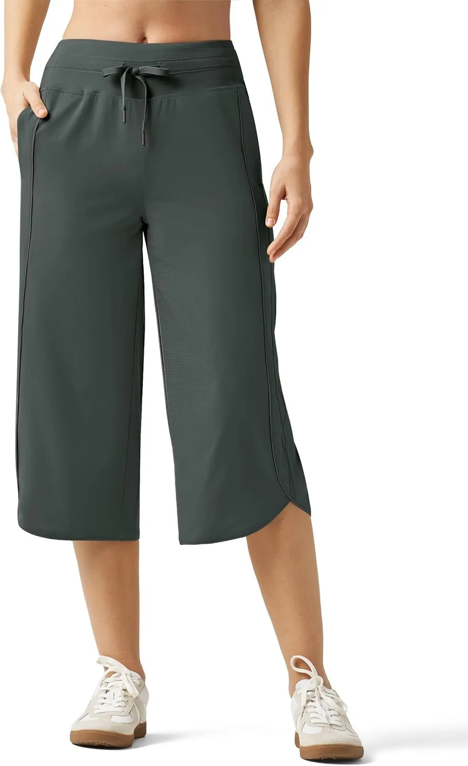 Willit Women's Capri Athletic Hiking Wide Leg Quick Dry Capri Pants Casual Lightweight Summer Cropped Pants