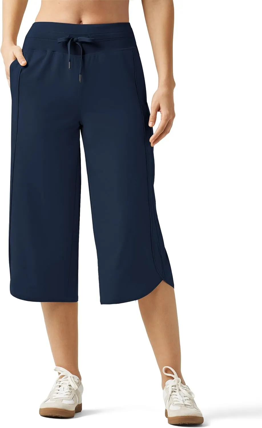 Willit Women's Capri Athletic Hiking Wide Leg Quick Dry Capri Pants Casual Lightweight Summer Cropped Pants