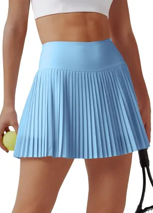 Willit Womens Pleated Tennis Skirts with Shorts Athletic Golf Skorts High Waisted Lightweight Zipper Pockets