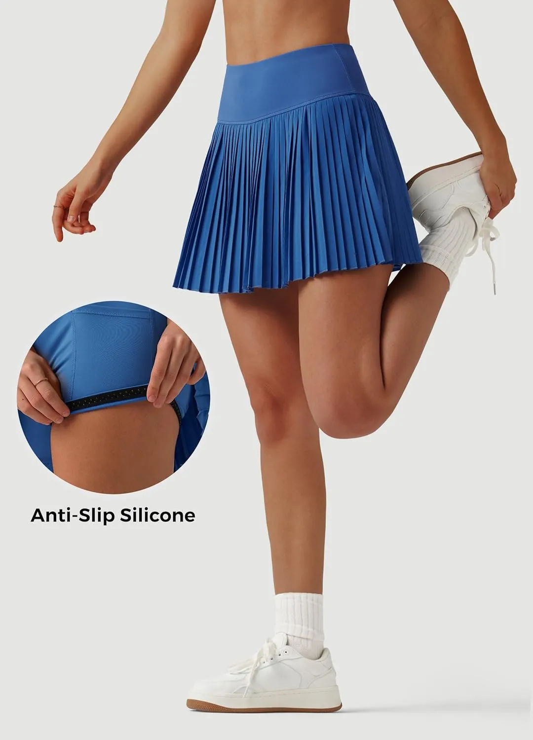 Willit Womens Pleated Tennis Skirts with Shorts Athletic Golf Skorts High Waisted Lightweight Zipper Pockets