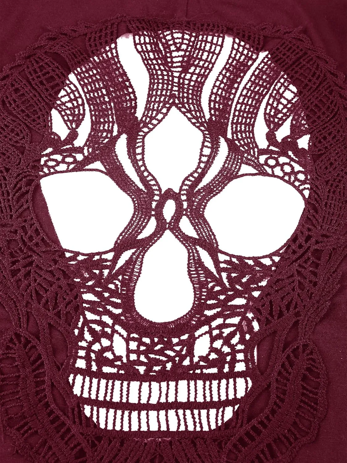 WLLW Women Skull Cardigan Tops Short Sleeve Open Front Back Cutout Shirts Sexy Gothic Cardigan
