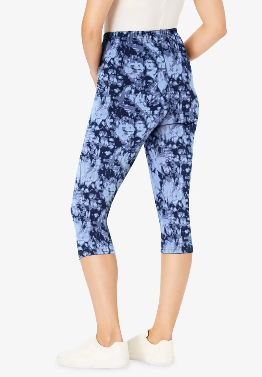 Woman Within Plus Size Printed Pocket Capri