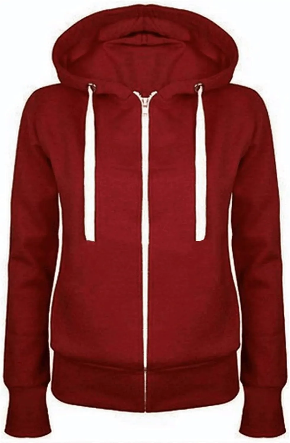 Women Full Zip Hooded Sweatshirts Casual Slim Zipper Fleece Hoodies Tops Fashion Fall Winter Sweater Coat