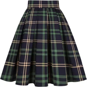 Women Gothic Floral Printed Pleated Skirt Summer High Waist Korean Harajuku Japanese Pinup Retro Vintage Midi Skirts