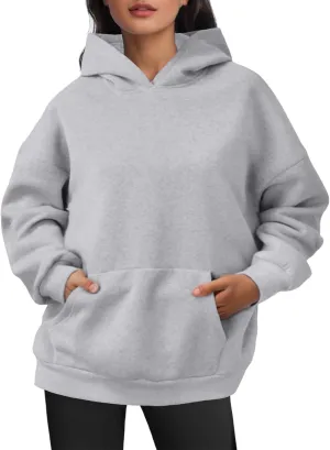 Women Oversized Hoodies Basic Solid Sweater Tops Loose Sweatshirt Hooded Pullover with Pocket Winter 2024 Fall