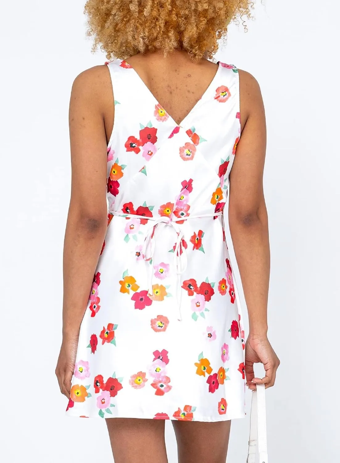 Women Sexy Floral Cami Mini Dress Y2k Low Cut Bodycon Short Tube Dress Sleeveless Backless Spaghetti Strap Sundress