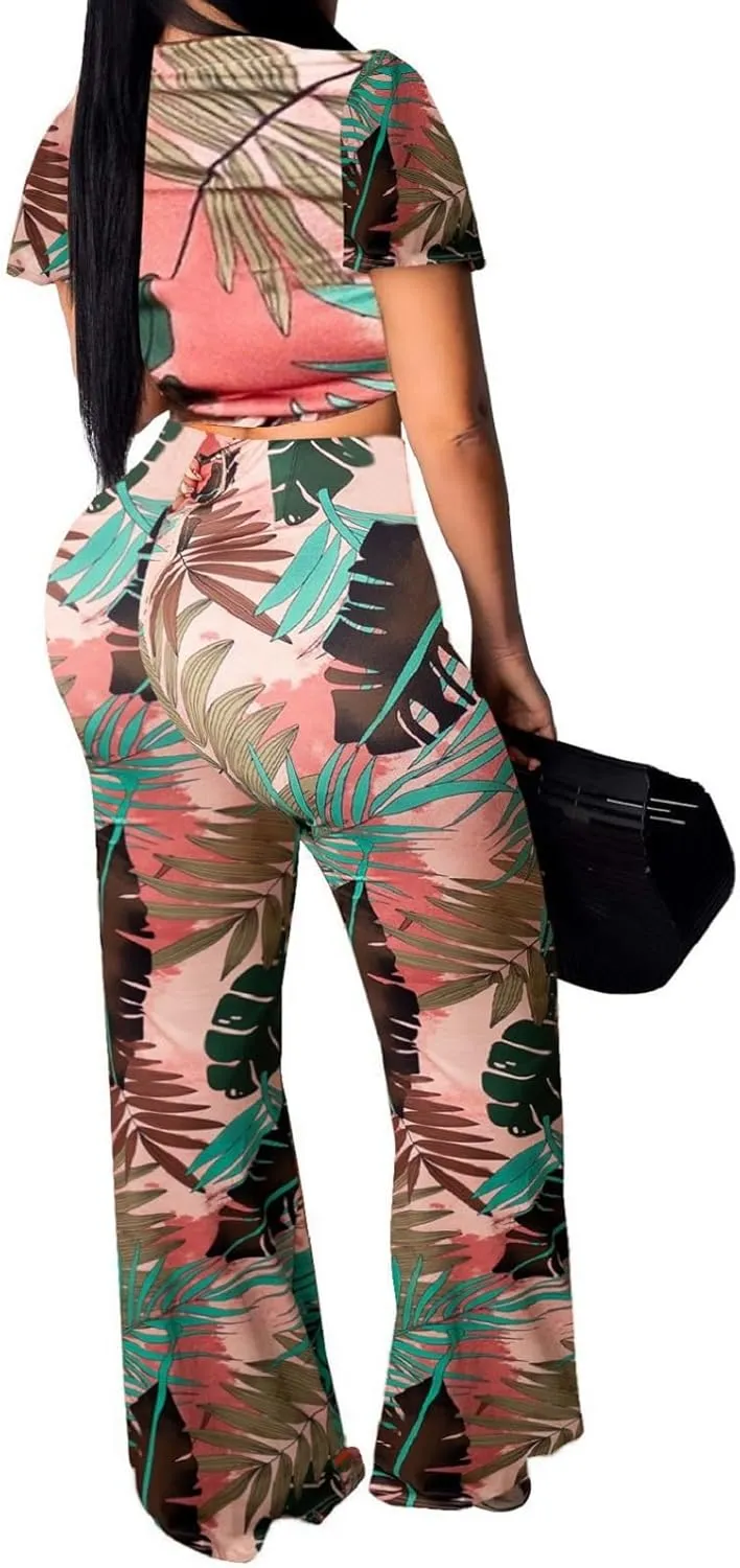 Women Sexy Swimsuit And Cover Up Set Wide Leg Jumpsuit Spaghetti Strap Top Long Pants Summer Beach Sets