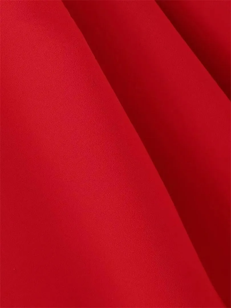 Women Spring Red Cape Blazer Pleated Skirt Side Zipper Office A Line Midi Long Skirt Sets