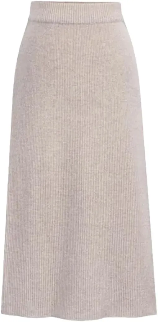 Women Wool Skirts Winter High Waist A-Line Pleated Skirt