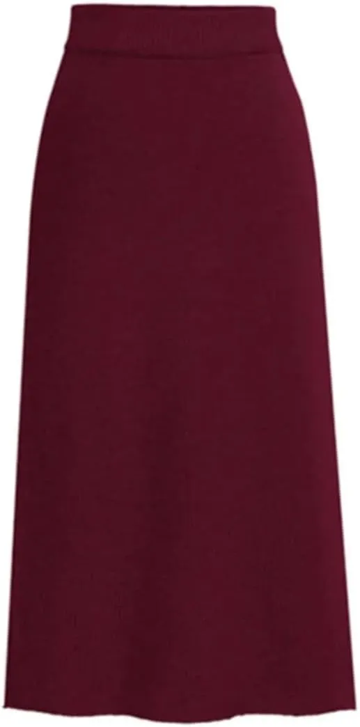 Women Wool Skirts Winter High Waist A-Line Pleated Skirt