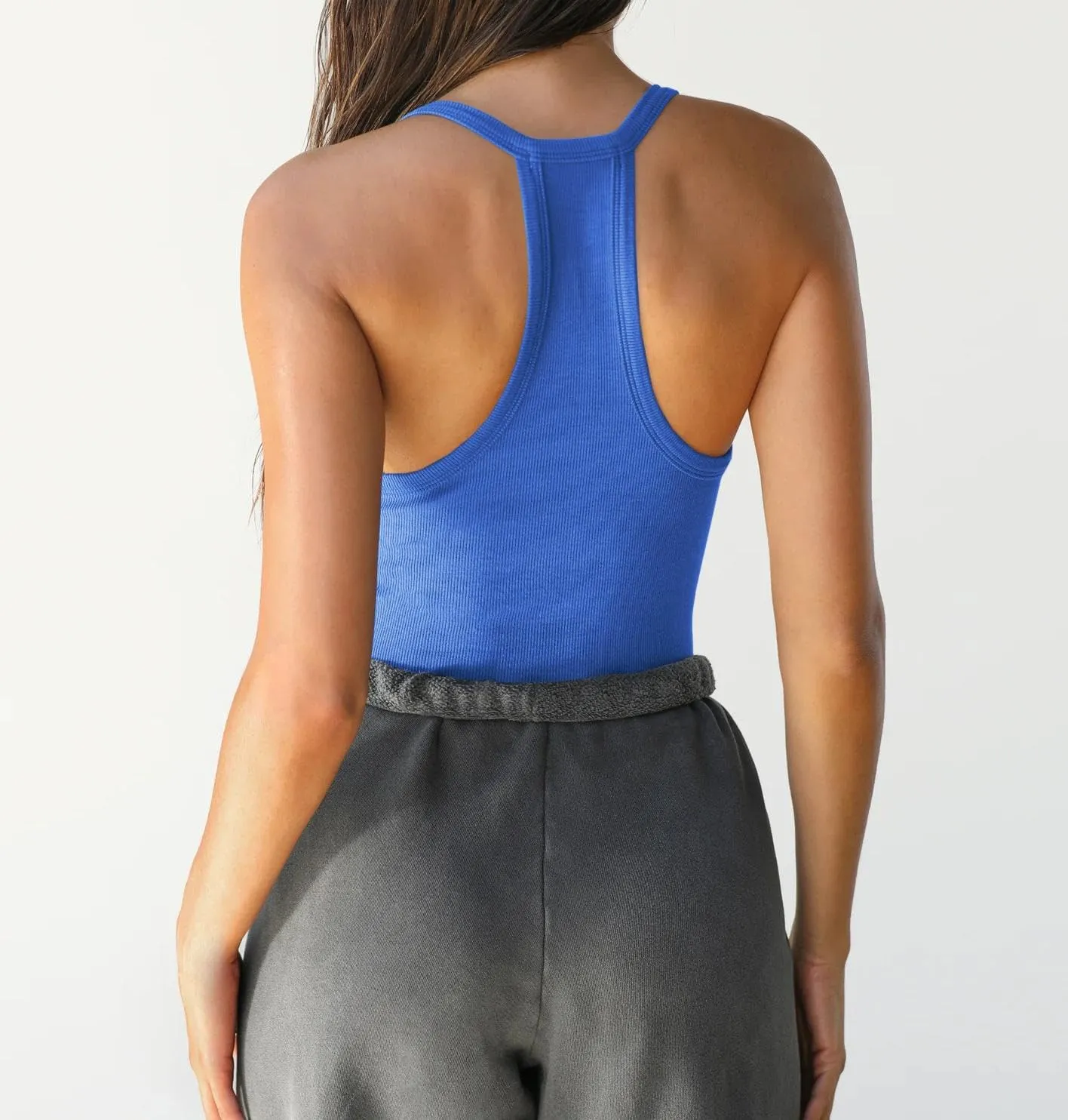 Women Workout Tank Tops V Neck Racerback Going Out Ribbed Basic Slim Fit Yoga Gym Shirts 2025 Summer Camisole