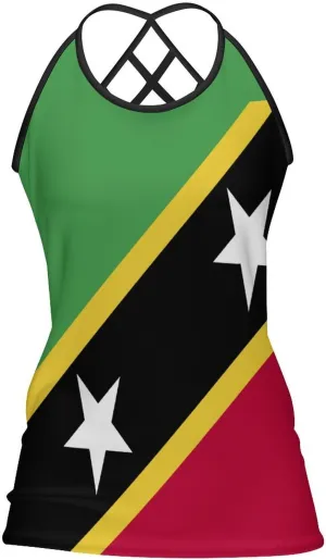 Women's Athletic Tank Saint Lucia Flag Casual Sleeveless Workout Shirts Top Slim Sports Vest Undershirt