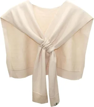 Women's Casual Knit Sweater Shawl Wrap Tied Detachable Fake Collar Triangle Knotted Shawls Travel Cape Shoulder Tops
