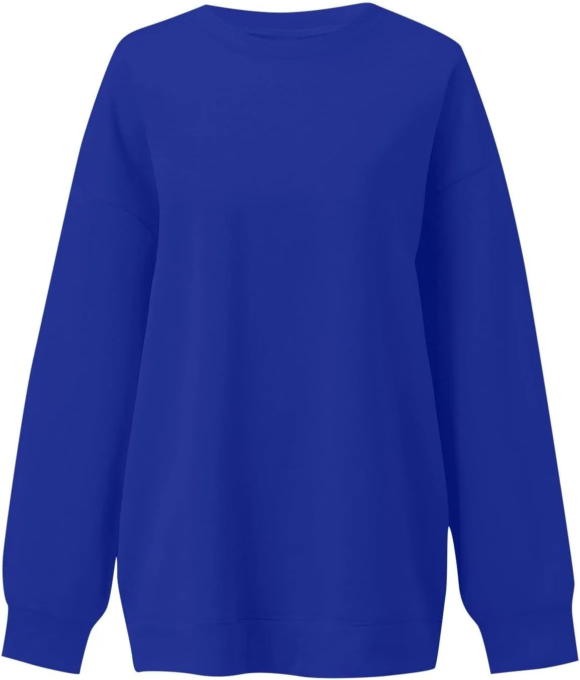 Women's Crewneck Sweatshirts 2024 Womens Fashion Long Sleeve Solid Colour Loose Fit Pullover Sweatshirt Tops