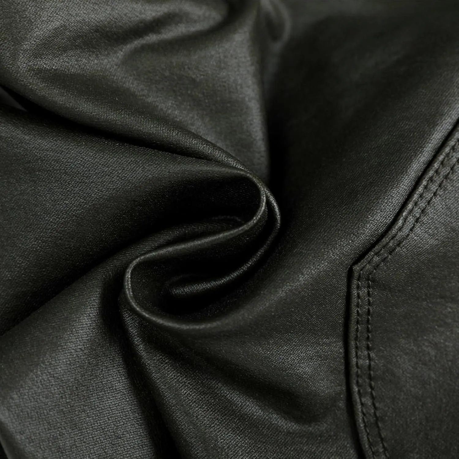 Women's Faux Leather Coated Flare Pants Mid Waist PU Skinny Black Leggings Bell Bottom Pants with Pockets