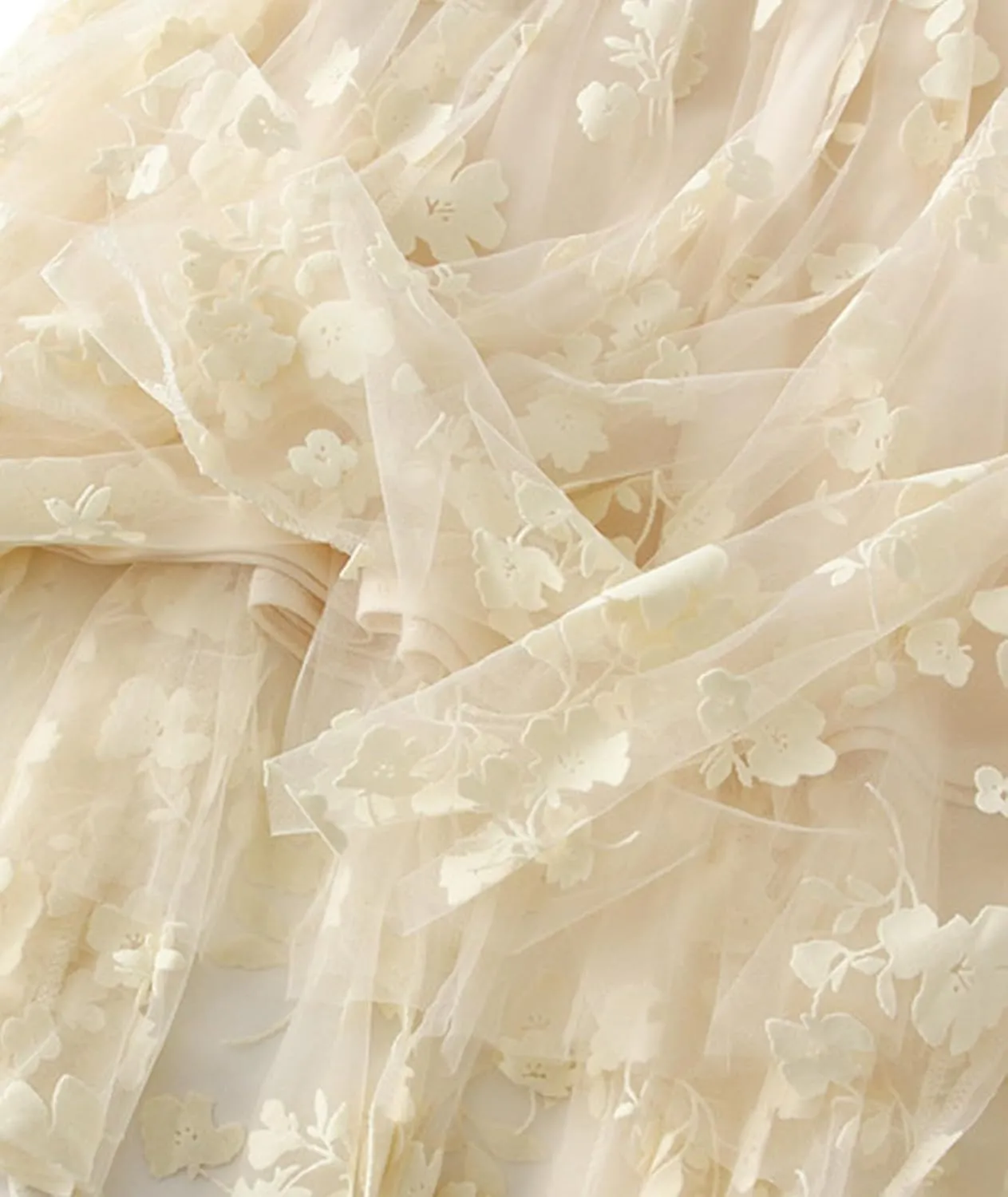 Womens Floral Tulle Fairy Midi Skirts Casual High Waisted A Line Pleated Flowy Flared Skirt