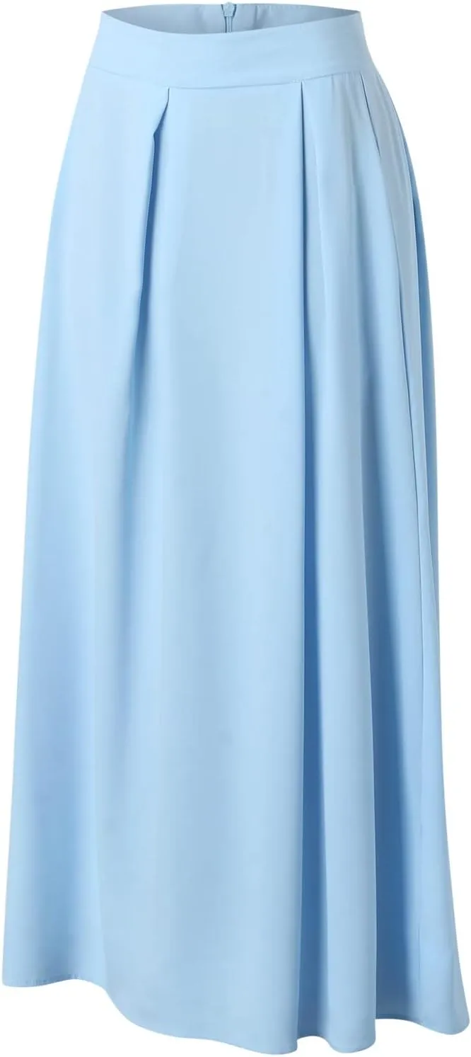 Women's Large Solid Color Pocket High Waist Ol Half Skirt Pleated Skirt Small Knit