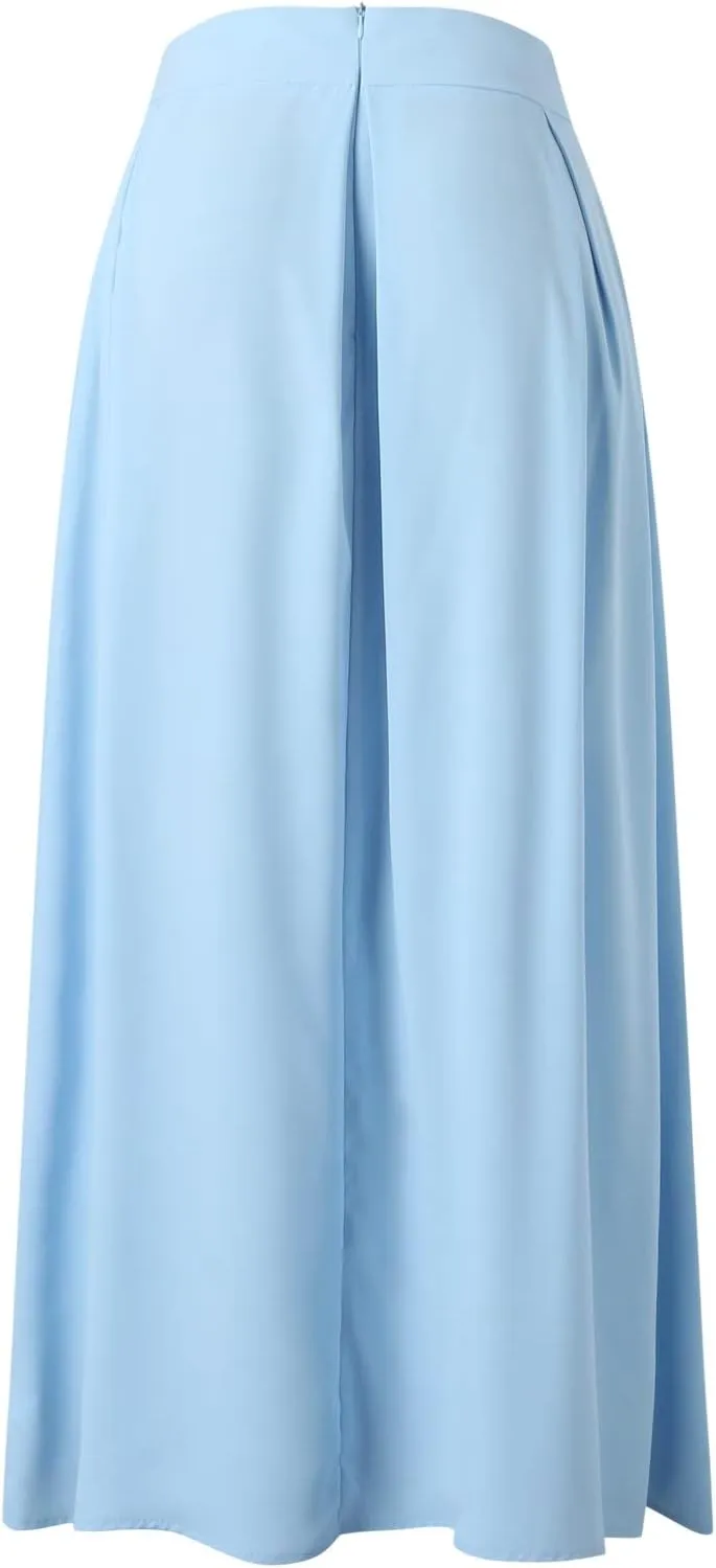 Women's Large Solid Color Pocket High Waist Ol Half Skirt Pleated Skirt Small Knit