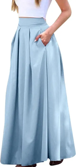 Women's Large Solid Color Pocket High Waist Ol Half Skirt Pleated Skirt Small Knit