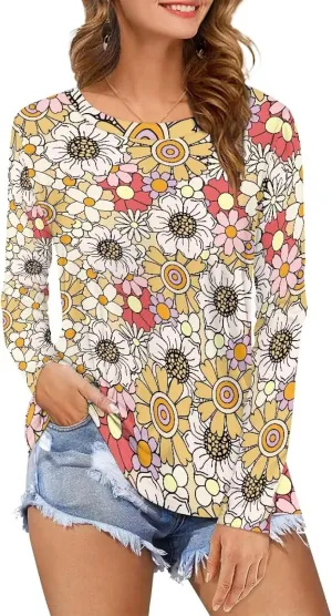 Women's Long Sleeve T-Shirt Workout Quick Dry Loose Tops Plus Size Outdoor Casual Sweatshirt