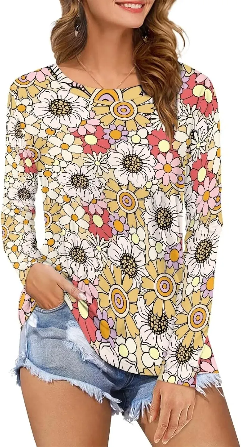 Women's Long Sleeve T-Shirt Workout Quick Dry Loose Tops Plus Size Outdoor Casual Sweatshirt