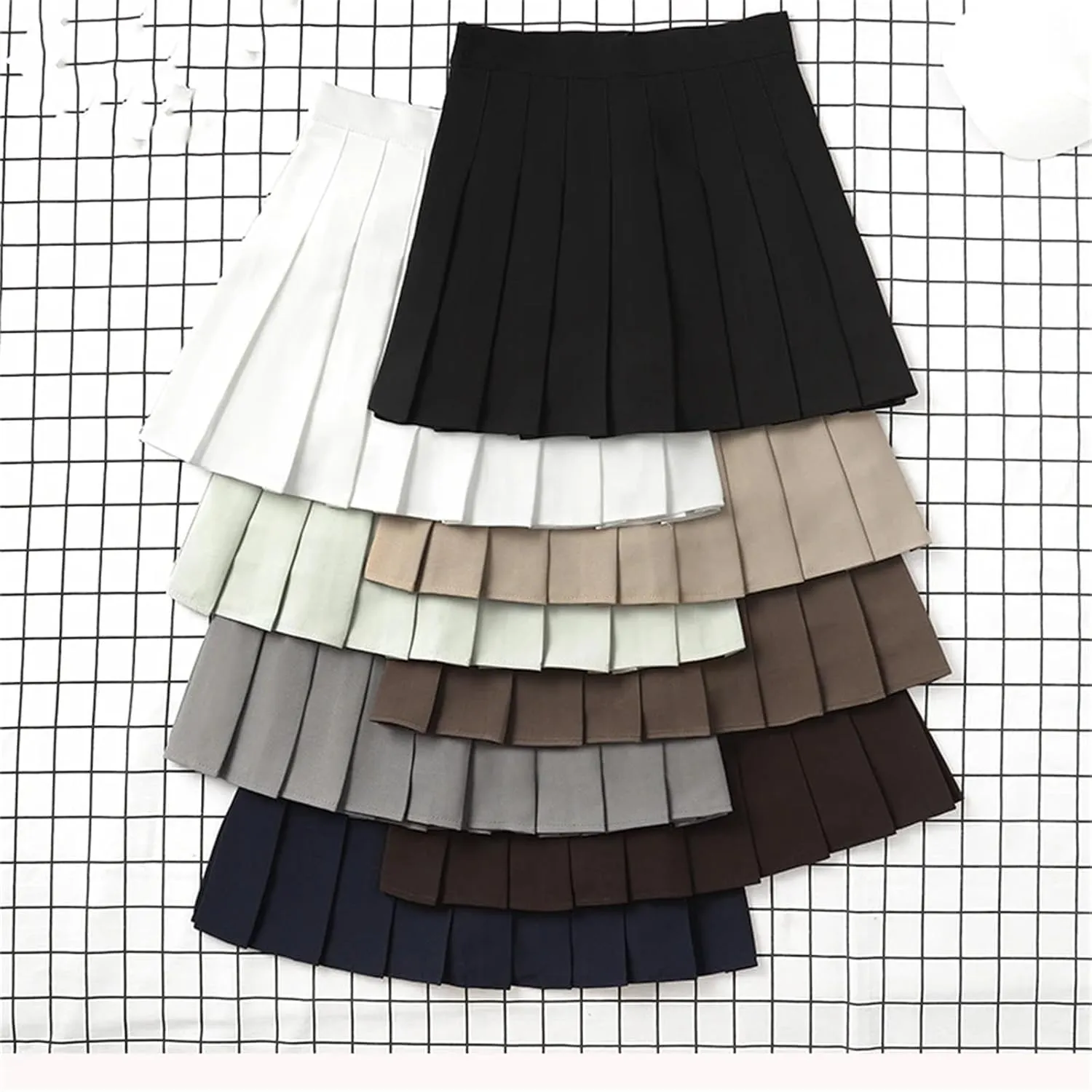 Women's Mini Pleated Skirt High Waist A-Line Short Skater Athletic Tennis Skater Skirts Skort