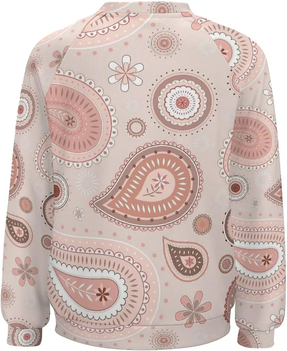 Womens Paisley Sweatshirt Oversized Loose Fit Novelty Graphic Crewneck Sweatshirts Casual Raglan Long Sleeve Tops Shirt
