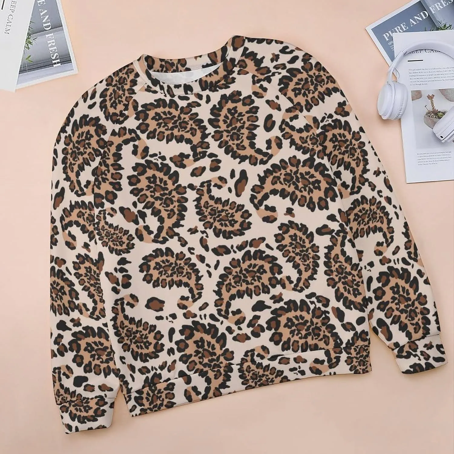 Womens Paisley Sweatshirt Oversized Loose Fit Novelty Graphic Crewneck Sweatshirts Casual Raglan Long Sleeve Tops Shirt
