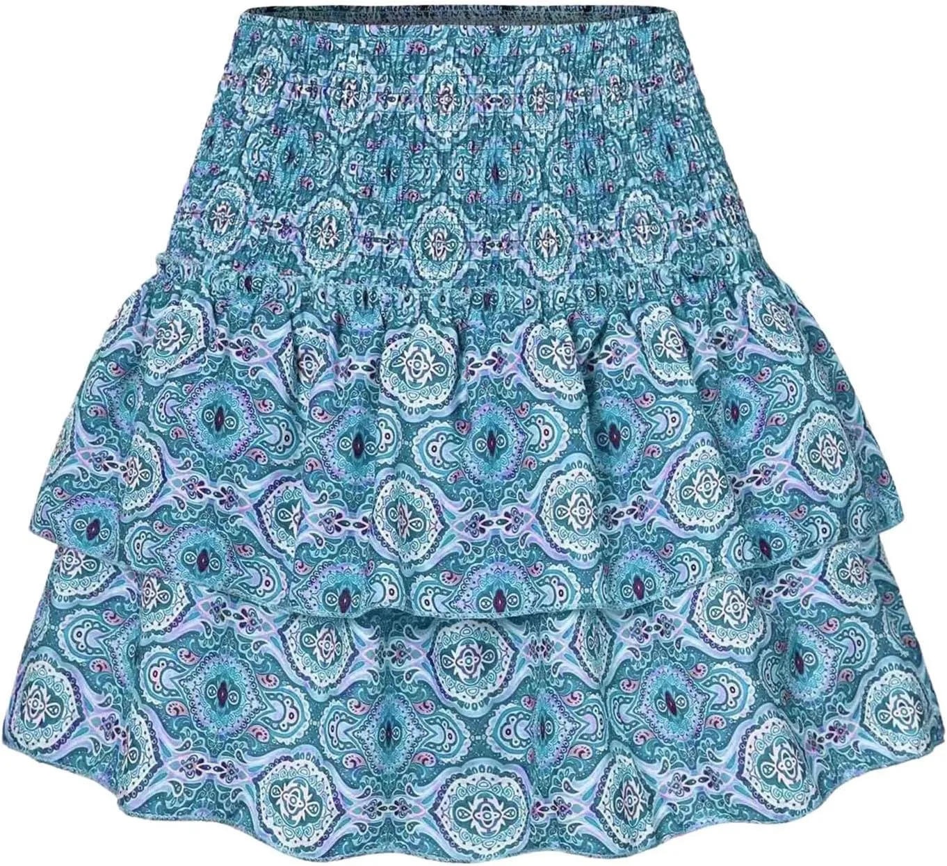 Womens Sexy Skirt Pleated Skirt Ruffle Printed Skirt Fashion Printed Pleated Lace Skirt Plus Size Midi Skirt