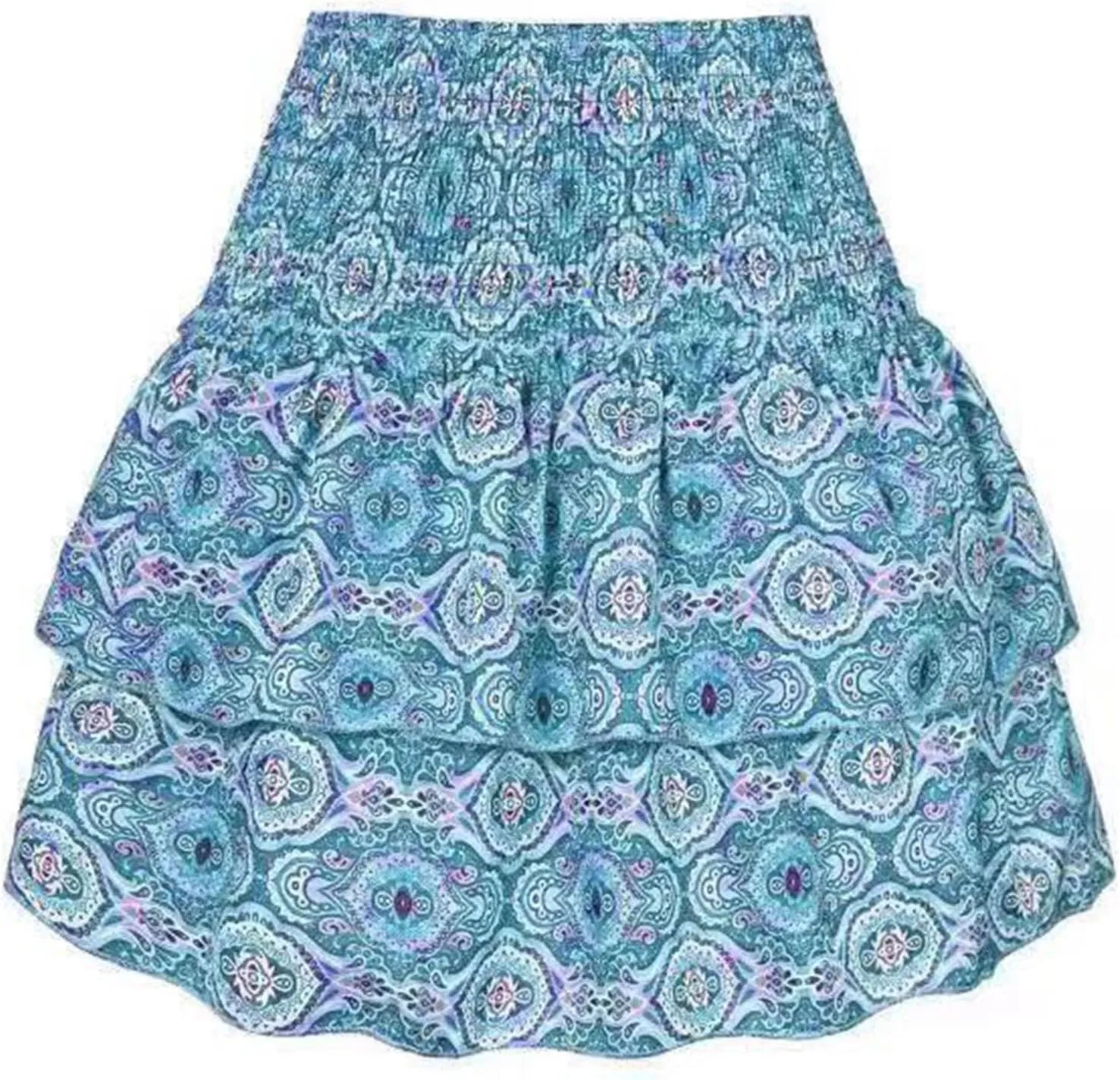 Womens Sexy Skirt Pleated Skirt Ruffle Printed Skirt Fashion Printed Pleated Lace Skirt Plus Size Midi Skirt
