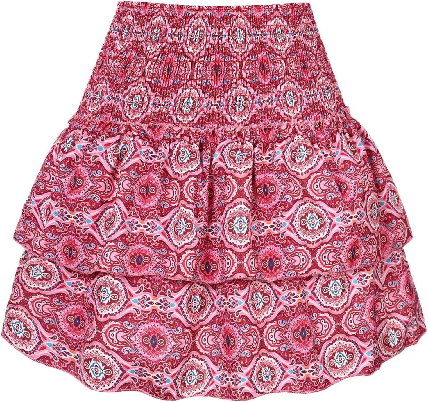 Womens Sexy Skirt Pleated Skirt Ruffle Printed Skirt Fashion Printed Pleated Lace Skirt Plus Size Midi Skirt