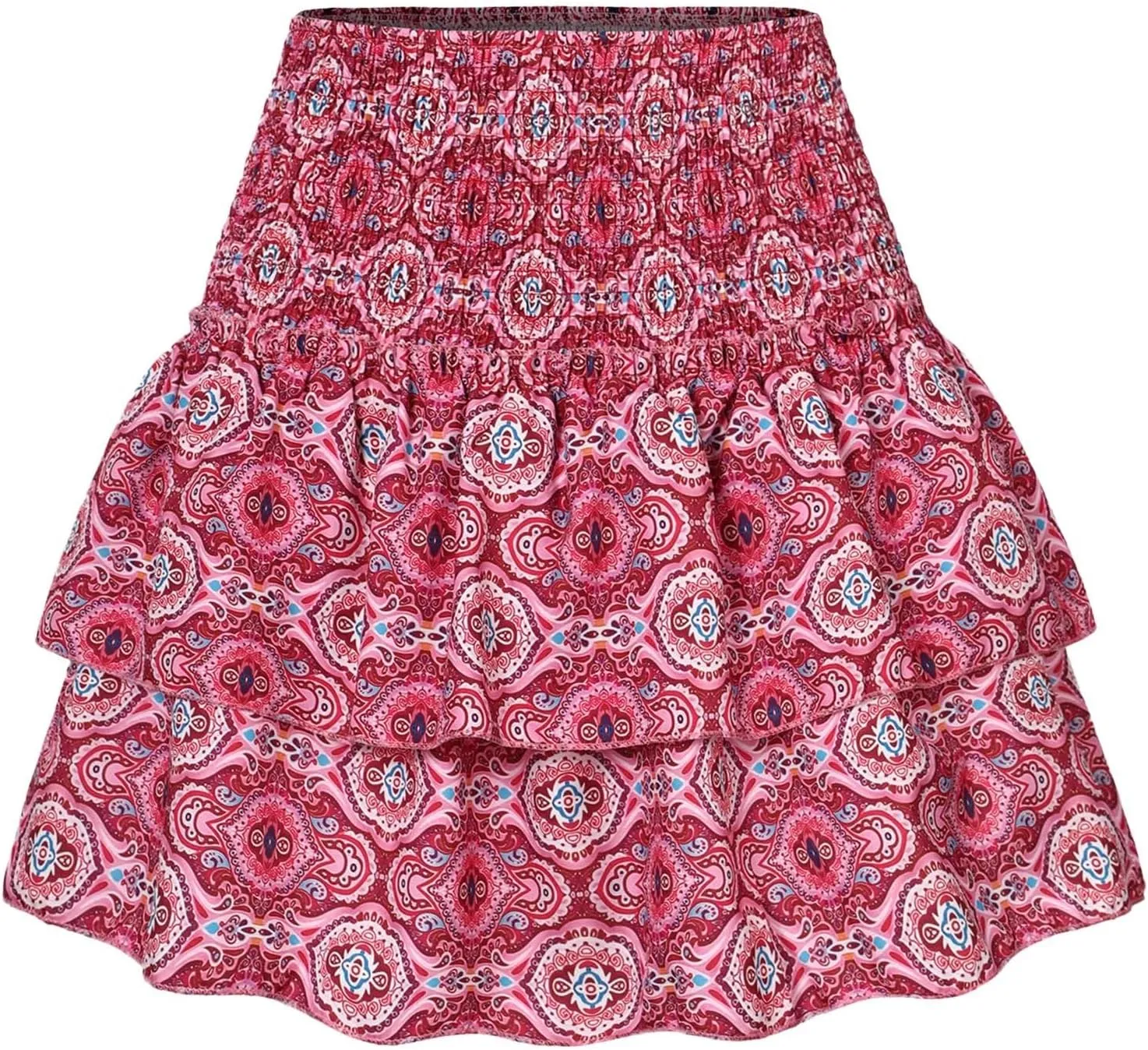 Womens Sexy Skirt Pleated Skirt Ruffle Printed Skirt Fashion Printed Pleated Lace Skirt Plus Size Midi Skirt