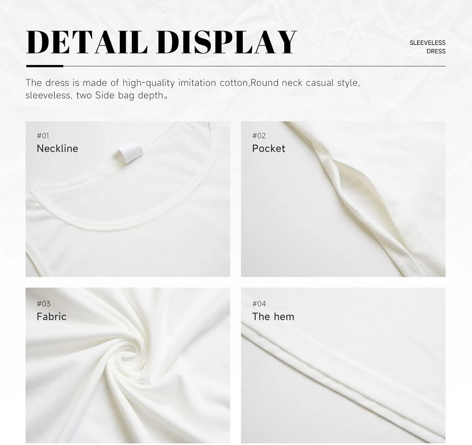 Womens Sleeveless Dress A-Line Flare Tank Dress Loose Sun Dresses Summer Flowy Swing Sundress Round Neck Outfit