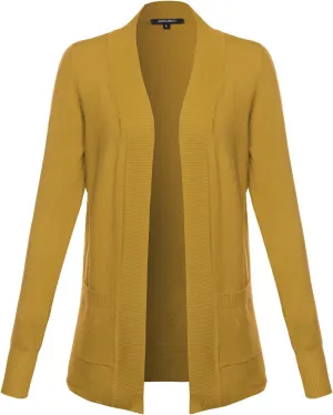 Women's Solid Soft Stretch Open Front Knit Cardigan