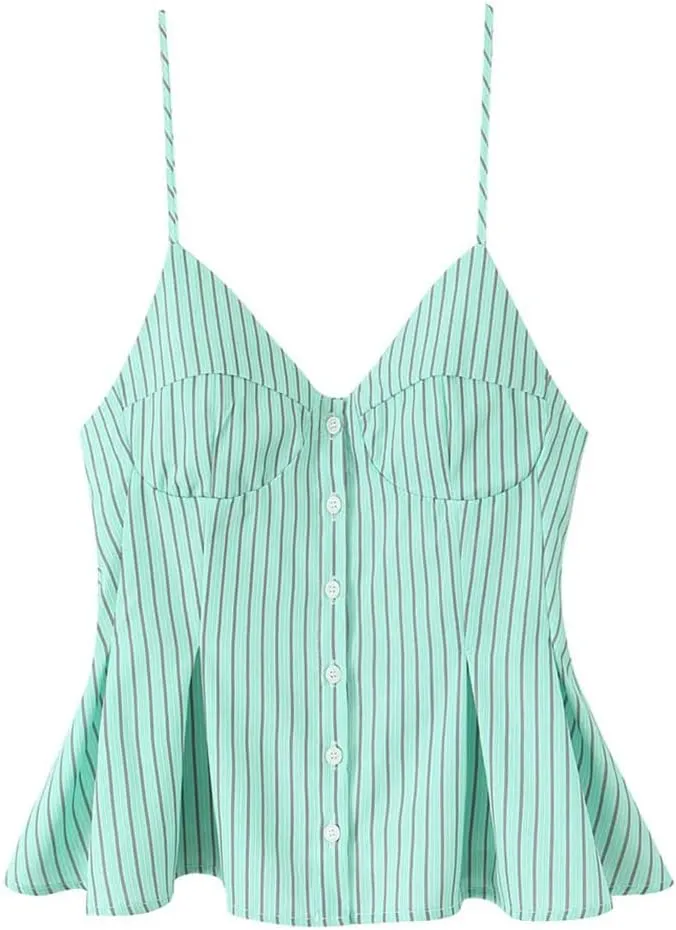 Women's Spaghetti Strap Tank Top Solid Color Spring Summer Casual Cropped Camisoles