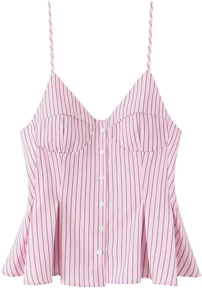 Women's Spaghetti Strap Tank Top Solid Color Spring Summer Casual Cropped Camisoles
