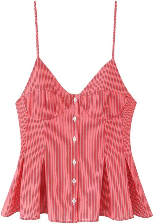Women's Spaghetti Strap Tank Top Solid Color Spring Summer Casual Cropped Camisoles
