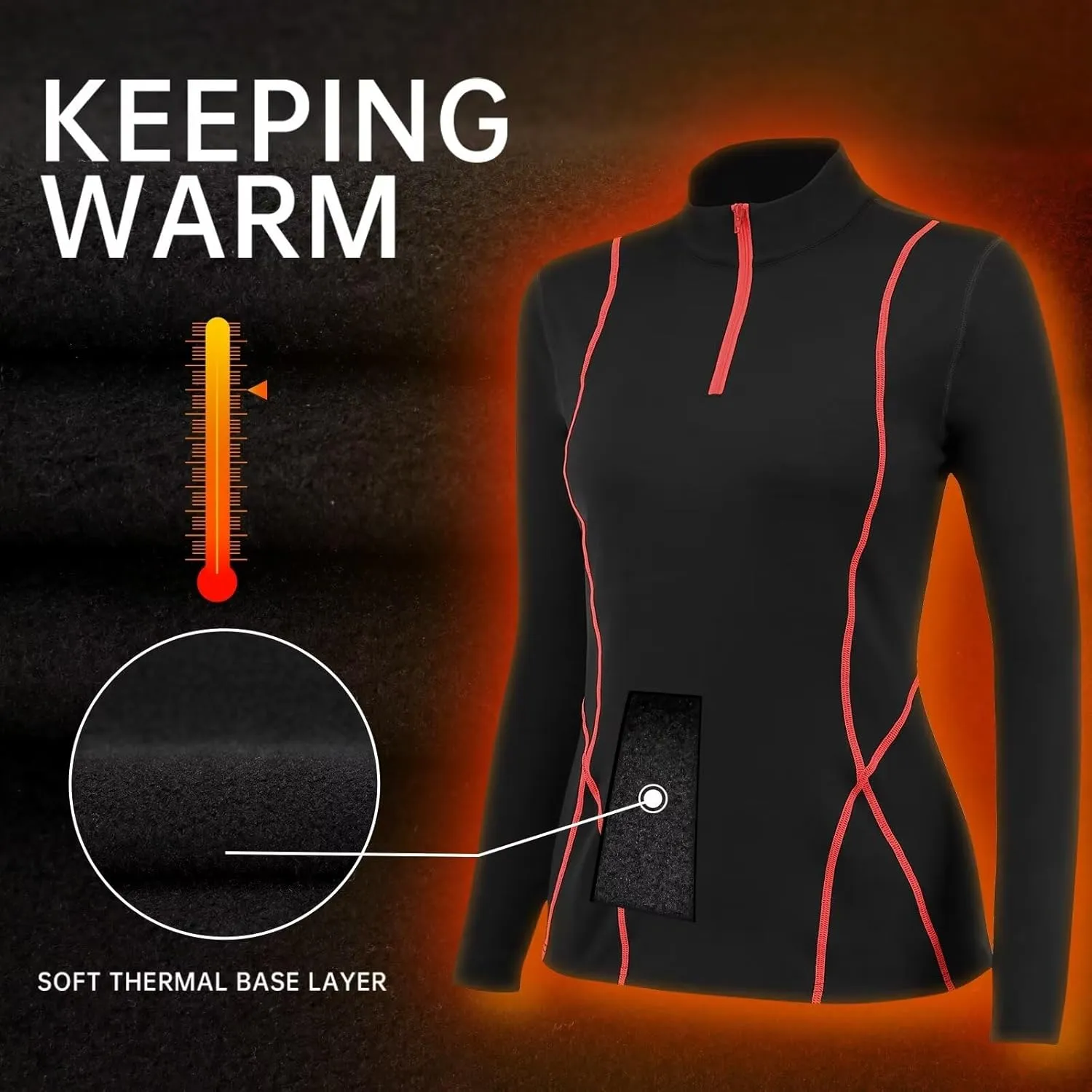 Women's Thermal Long Sleeve Sweat Shirts 1/4 Zip Running Pullover Quick Dry Jogging Outfits Base Layer for Women