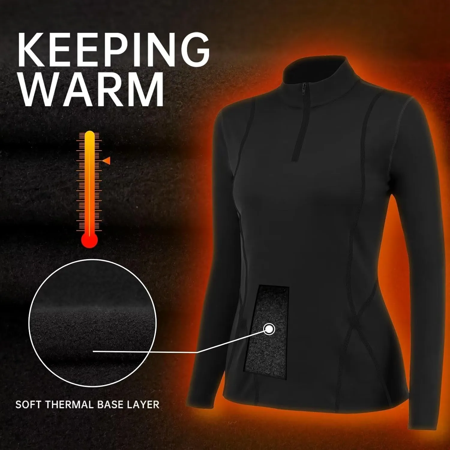 Women's Thermal Long Sleeve Sweat Shirts 1/4 Zip Running Pullover Quick Dry Jogging Outfits Base Layer for Women