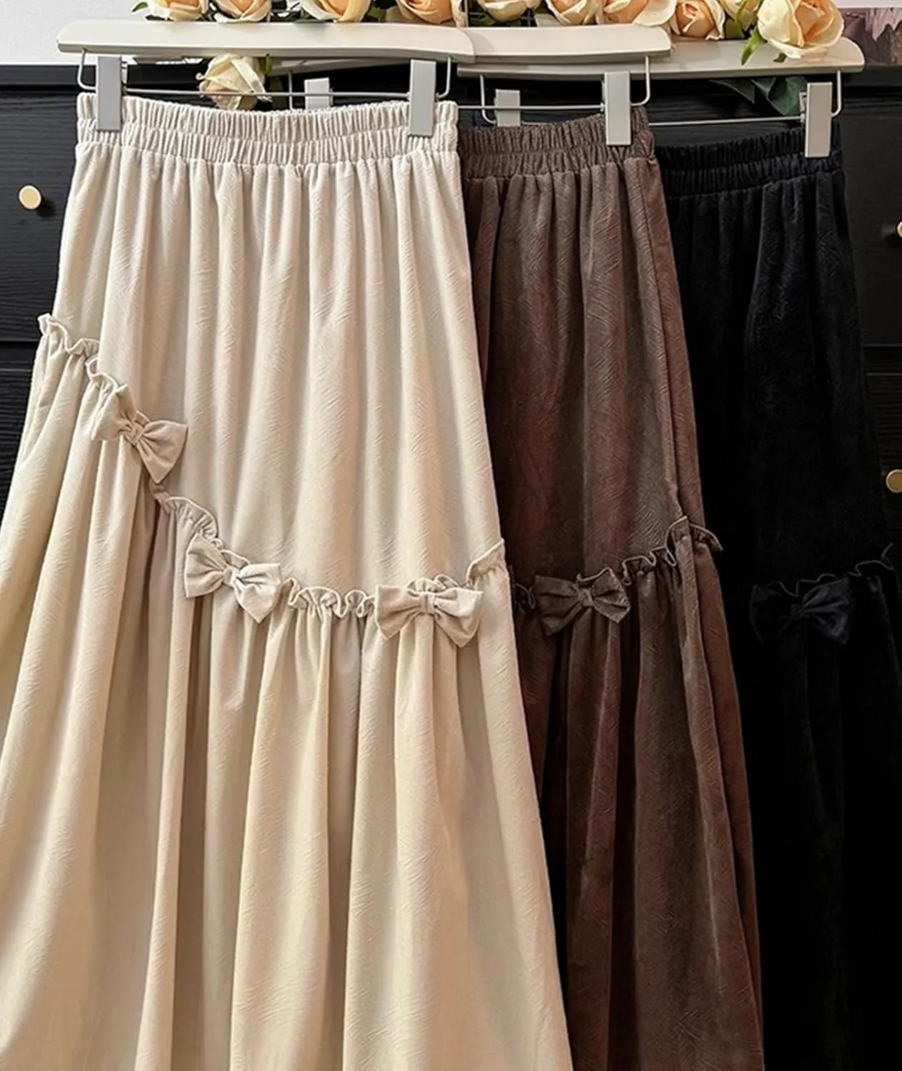 Women's Trendy High Waisted Midi Skirt Casual Stretchy A-line Pleated Skirt for Party Travel