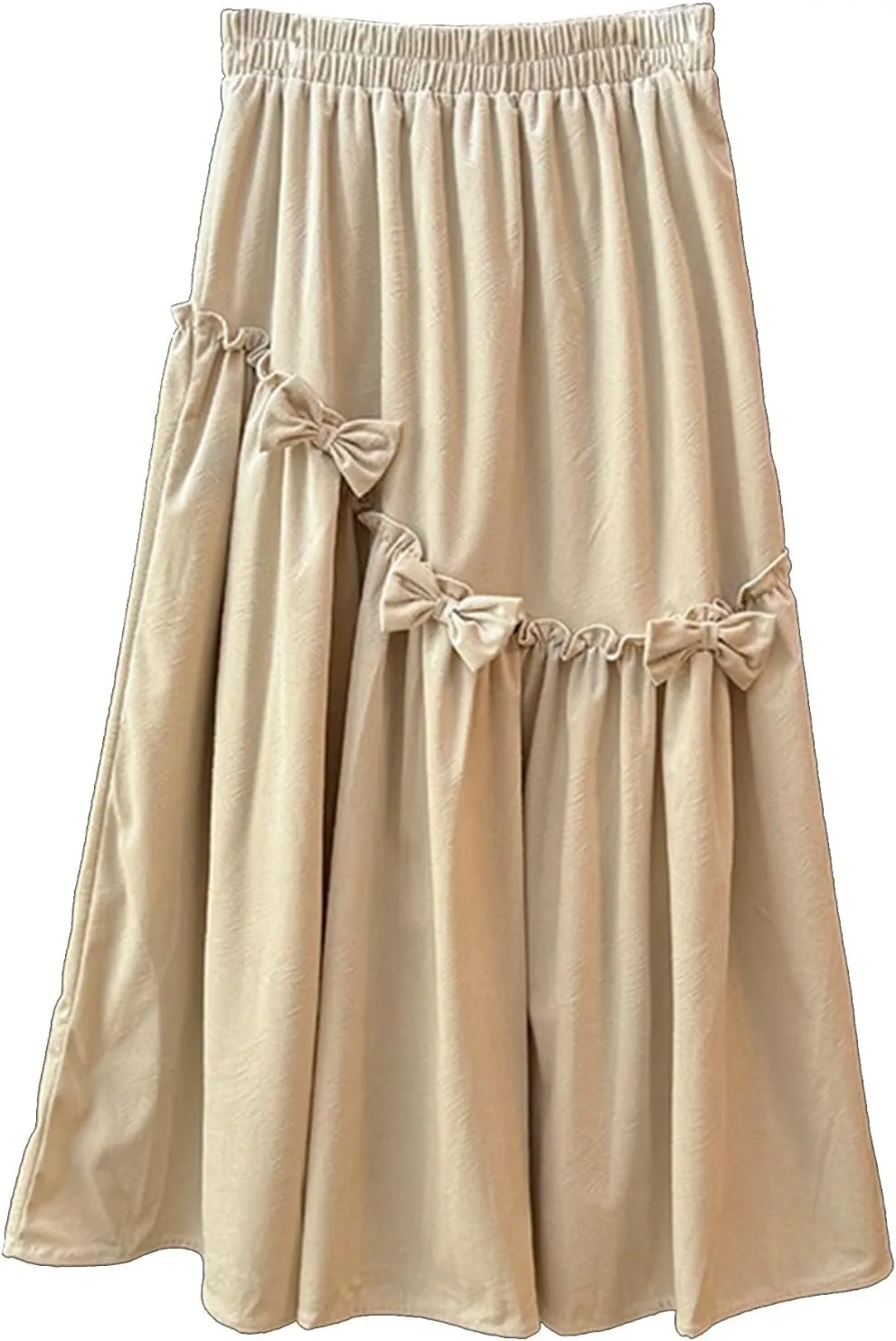 Women's Trendy High Waisted Midi Skirt Casual Stretchy A-line Pleated Skirt for Party Travel