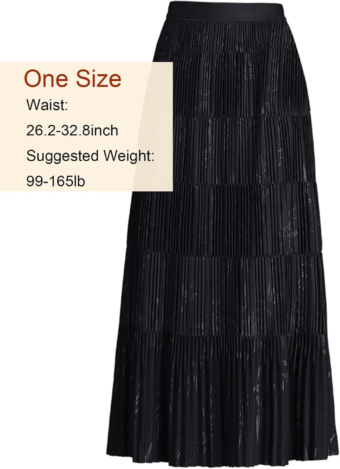 Women's Winter Fall High Waist Long Skirt Casual Print Pleated Midi Skirt for Party Prom