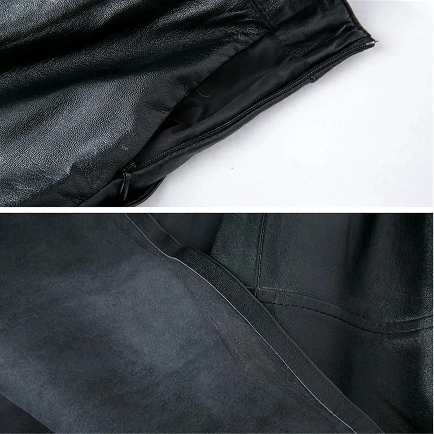 Womens Winter Leather Midi Skirt Retro High Waist Sexy Slim Bow Belt A-Line Pleated Skirt