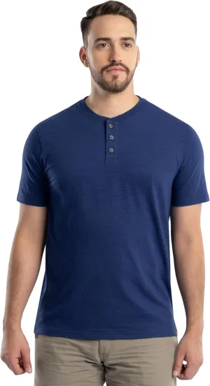 Wrangler Men's Short Sleeve Recycled Slub Jersey Workwear Henley T-Shirt