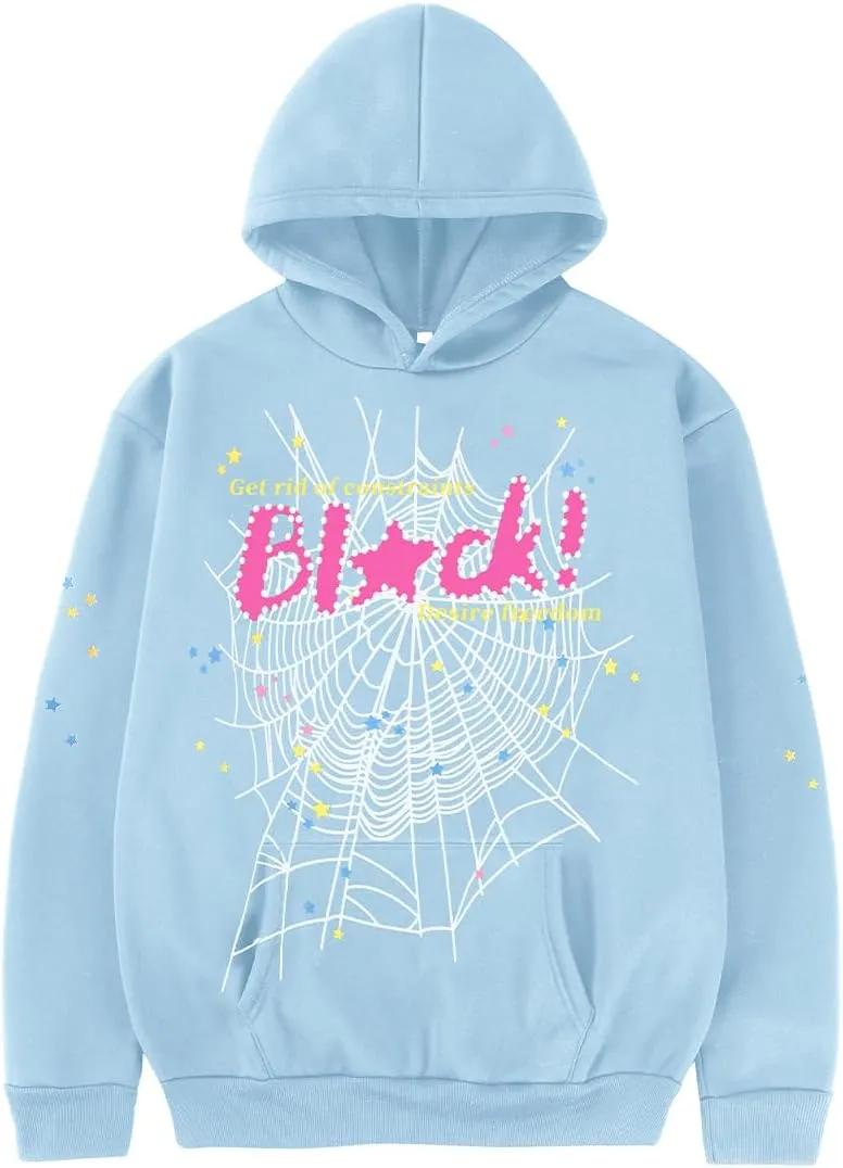 Y2K Hoodie Set Cobweb Spider Style Hoodie Pant Casual Tracksuit Long Sleeve Athletic Suit