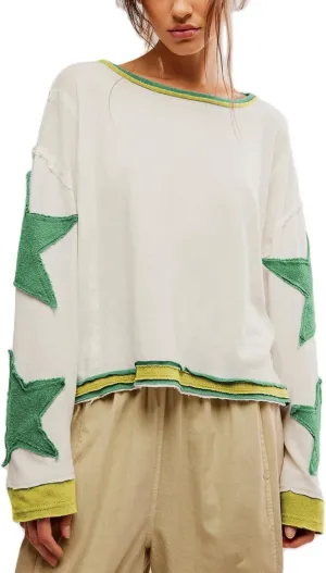 Y2k Oversized Sweatshirt for Women Crewneck Graphic Sweatshirts Long Sleeve Drop Shoulder Preppy Shirts Pullover Tops