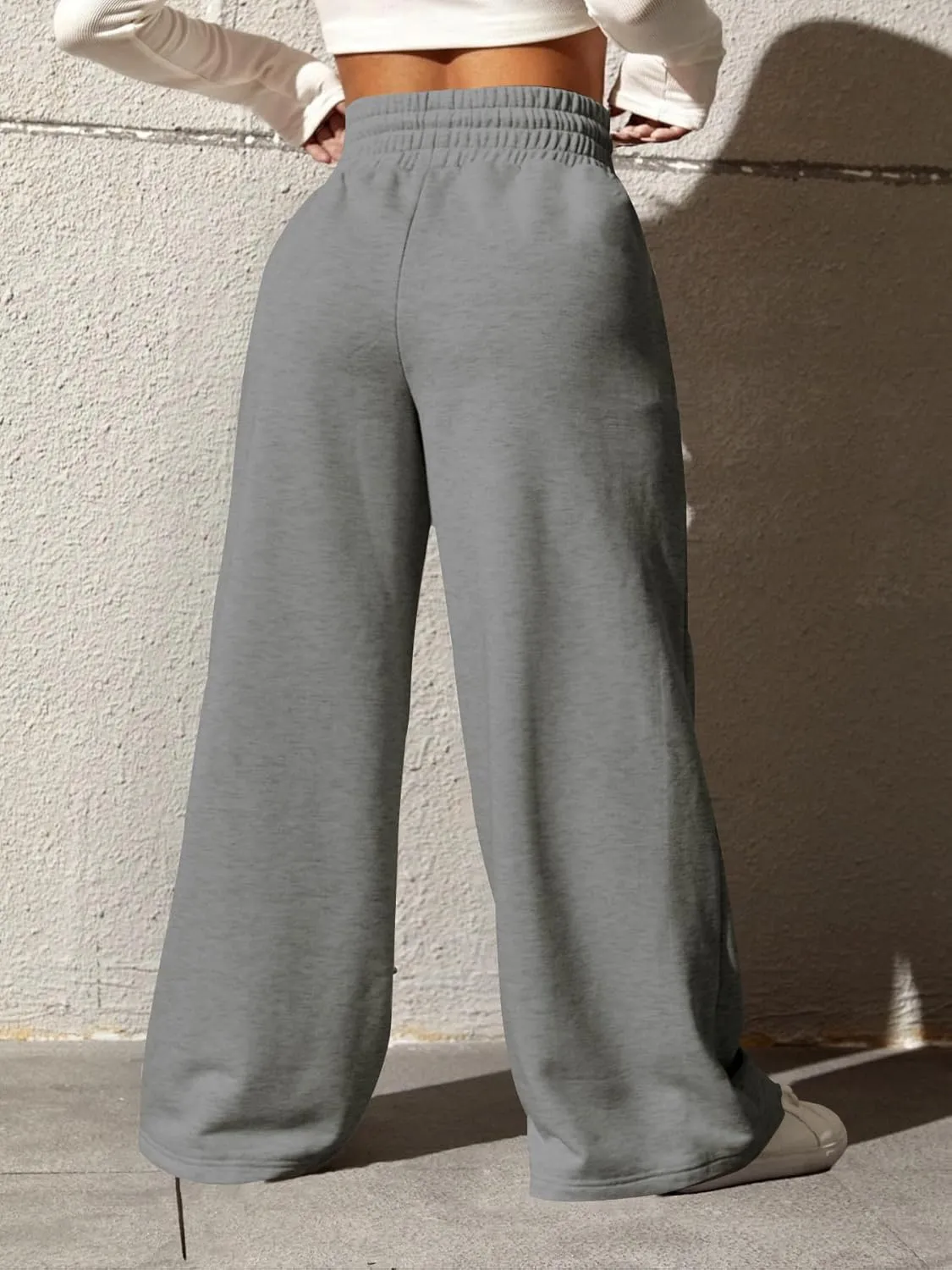 YeGine Women Plus Size Wide Leg Sweatpants Elastic Waist Loose Fit Summer Casual Drawstring Baggy Active Pants
