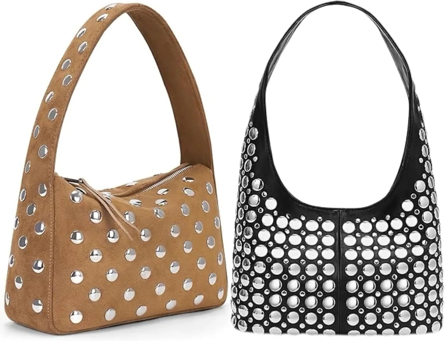 YFGBCX Suede Studded Purses  Vegan Leather Hobo Bag