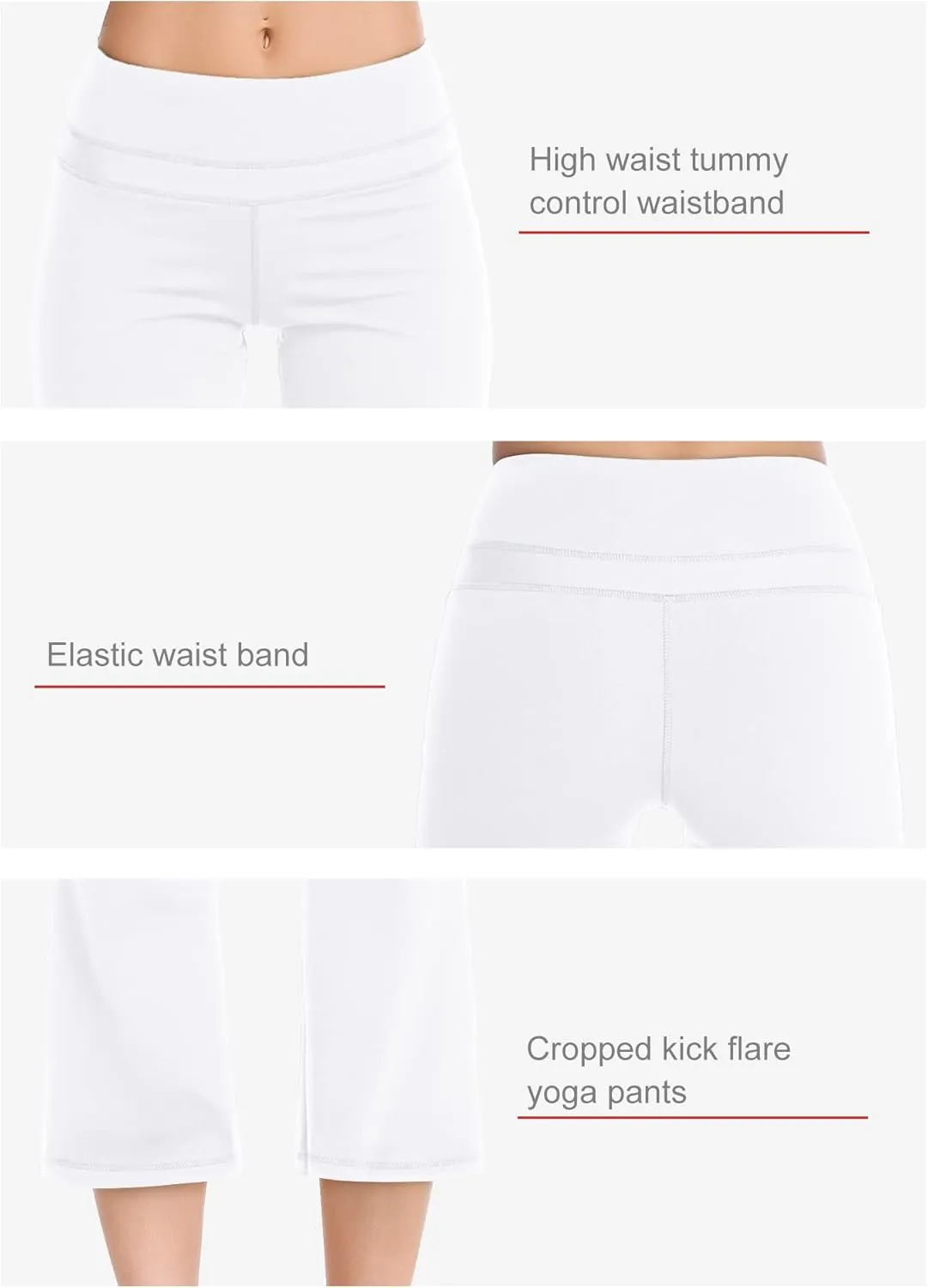 Zeronic Bootleg Yoga Capris Pants for Women High Waist Workout Flare Crop Leggings